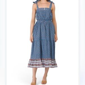 CLEOBELLA India Tie Strap Sleeveless Midi Dress with Pockets